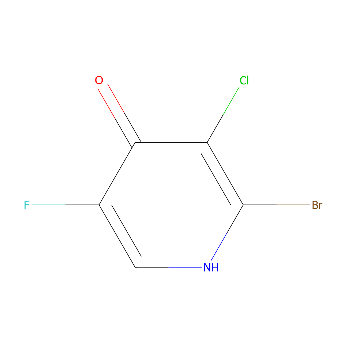 2-Bromo-3-chloro-5-fluoropyridin-4-ol molecular structure, CAS 2091180-03-7