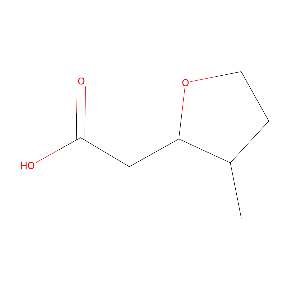 2-(3-Methyloxolan-2-yl)acetic acid molecular structure, CAS 2091180-72-0