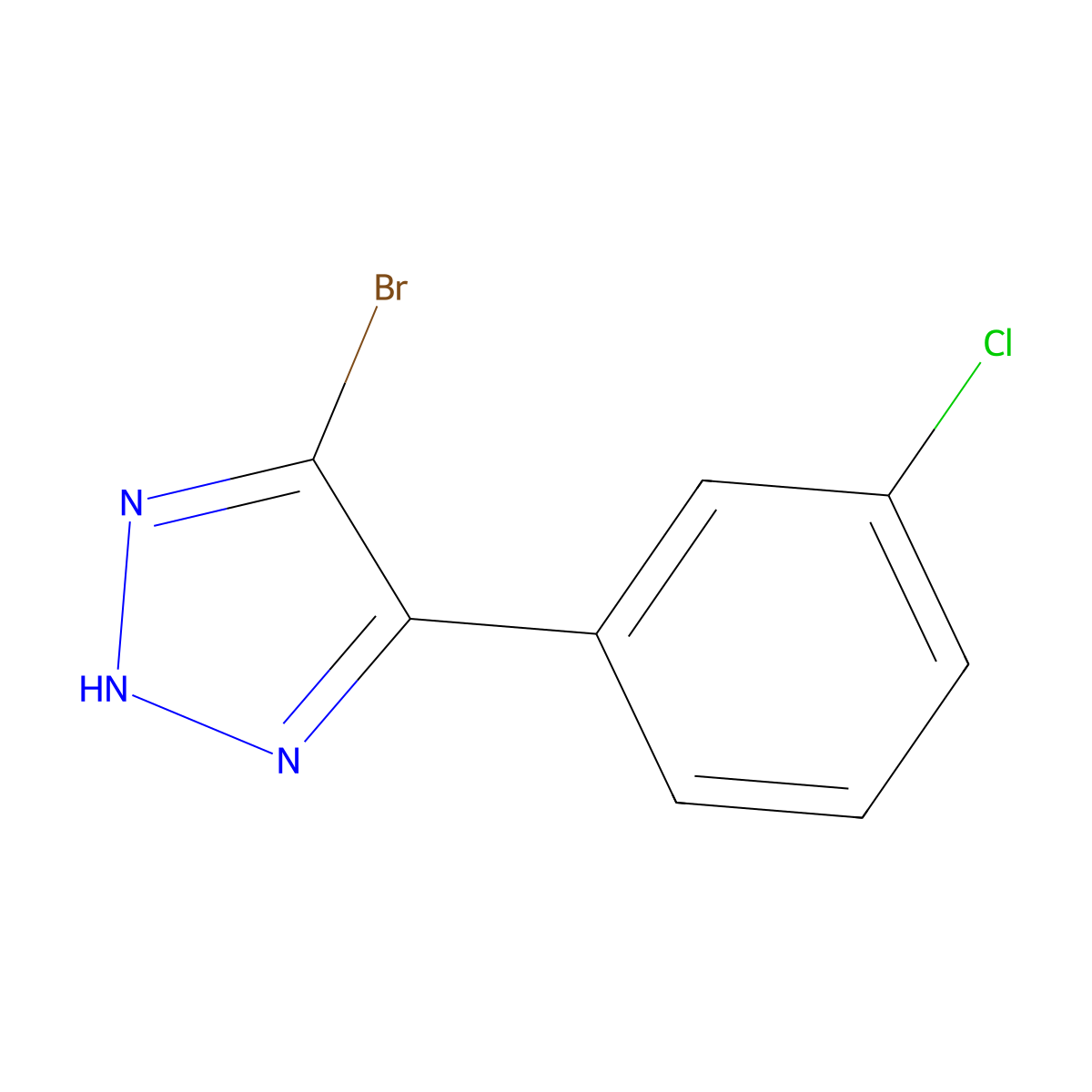4-Bromo-5-(3-chlorophenyl)-1H-1,2,3-triazole molecular structure, CAS 2091181-50-7