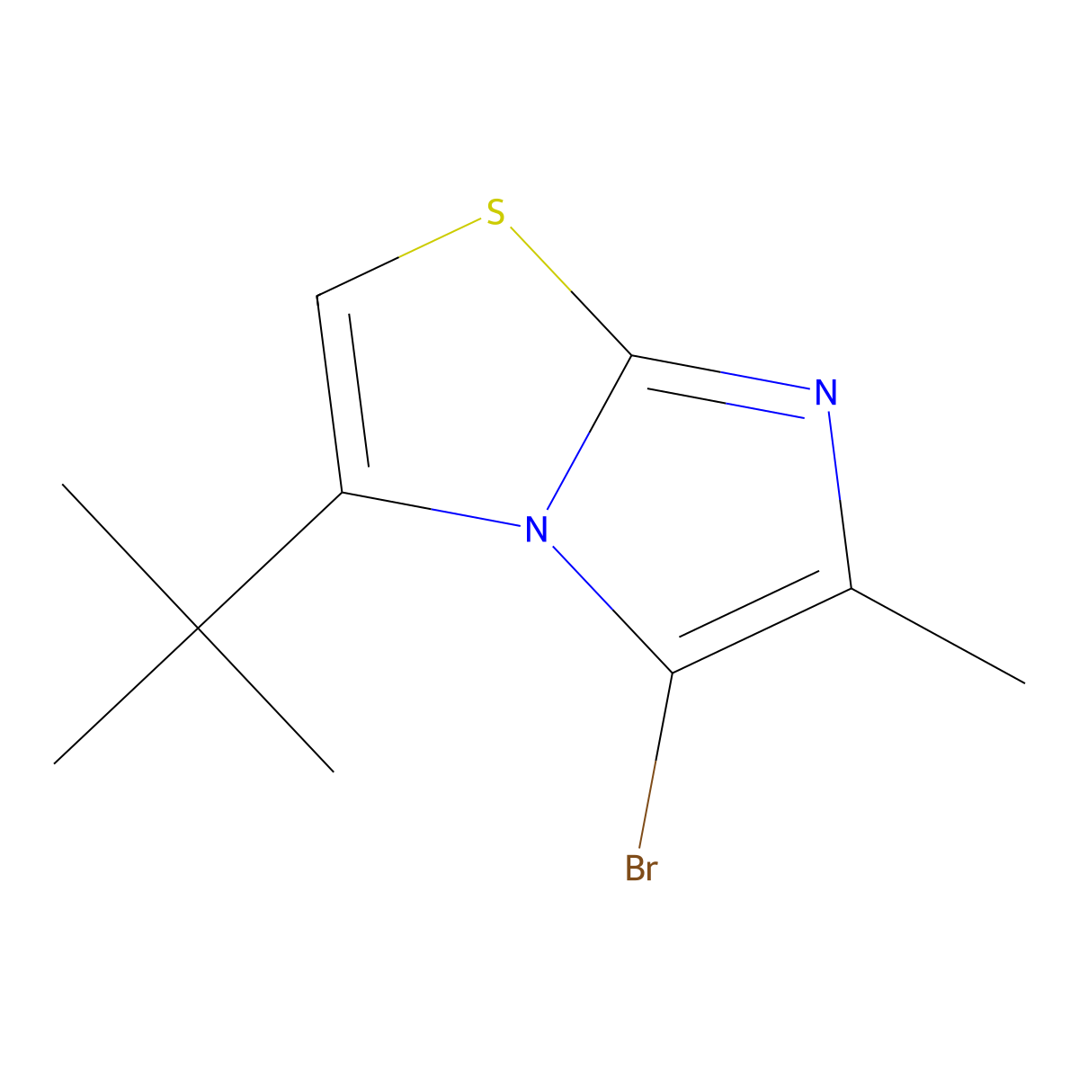 5-Bromo-3-tert-butyl-6-methylimidazo[2,1-b][1,3]thiazole molecular structure, CAS 2091183-57-0
