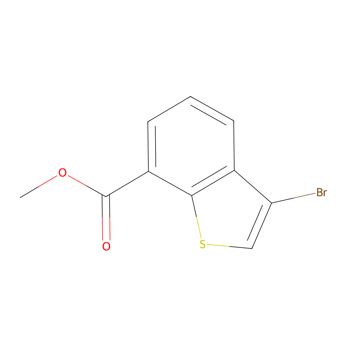Methyl 3-bromo-1-benzothiophene-7-carboxylate molecular structure, CAS 2091184-86-8