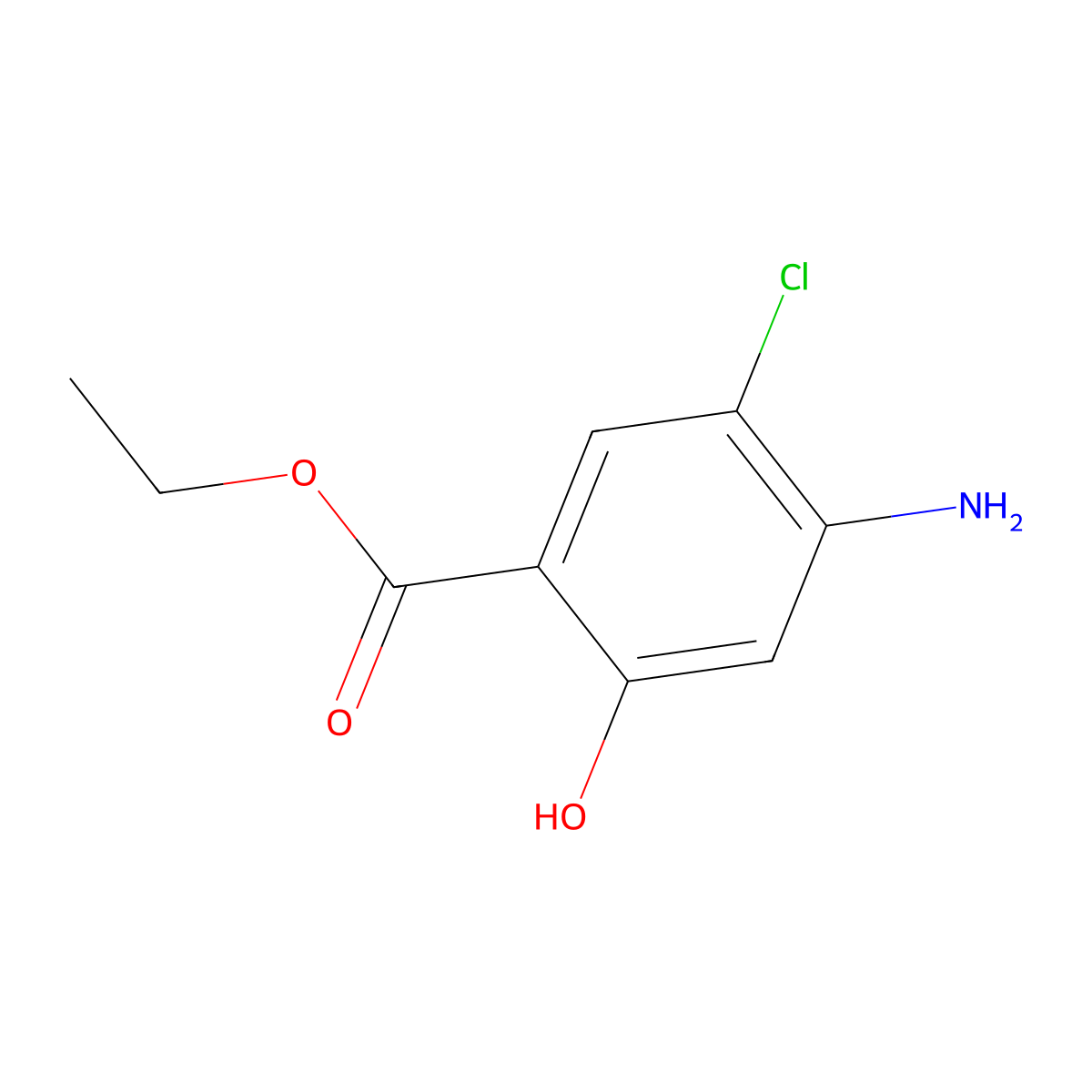 Ethyl 4-amino-5-chloro-2-hydroxybenzoate molecular structure, CAS 2091189-85-2