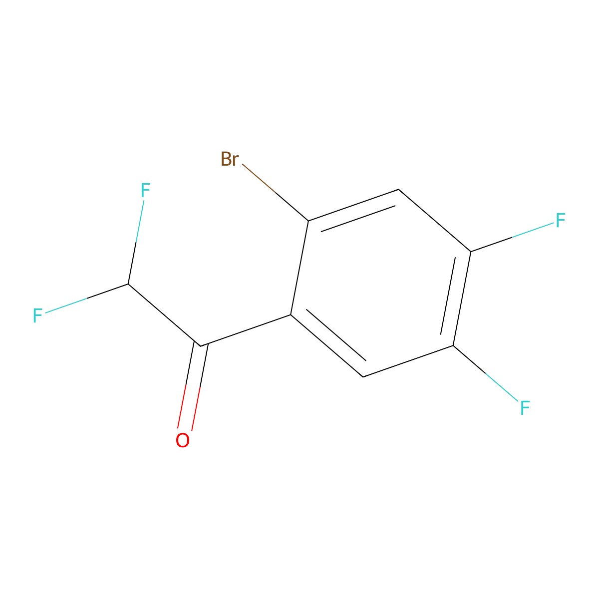 1-(2-Bromo-4,5-difluorophenyl)-2,2-difluoroethan-1-one molecular structure, CAS 2091191-76-1