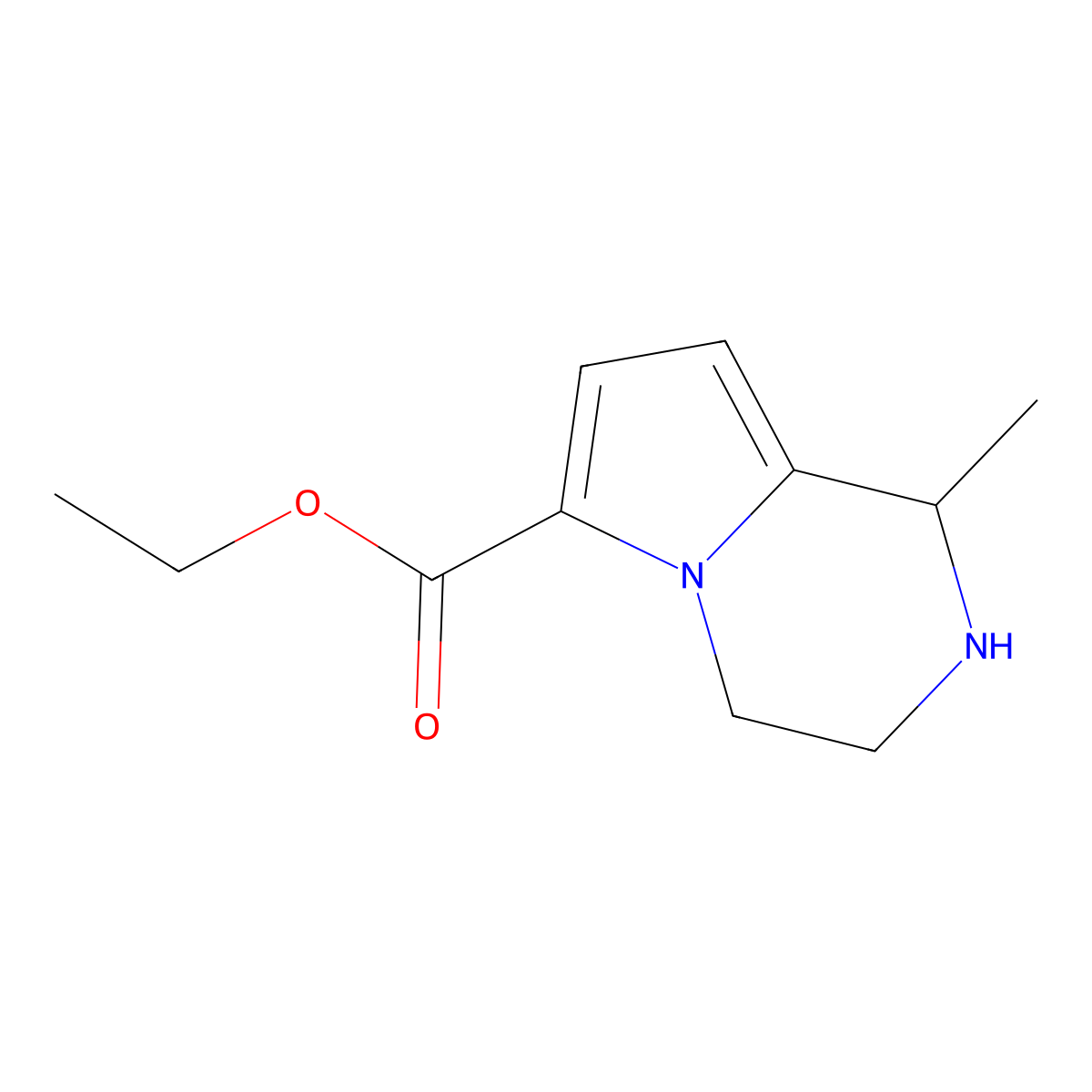 ethyl 1-methyl-1H,2H,3H,4H-pyrrolo[1,2-a]pyrazine-6-carboxylate molecular structure, CAS 2091193-19-8