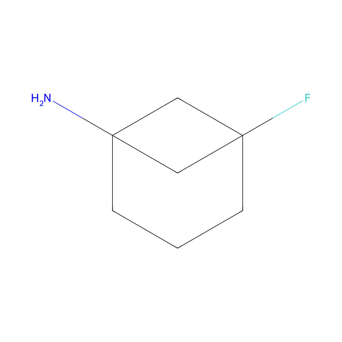 5-Fluorobicyclo[3.1.1]heptan-1-amine molecular structure, CAS 2091197-23-6