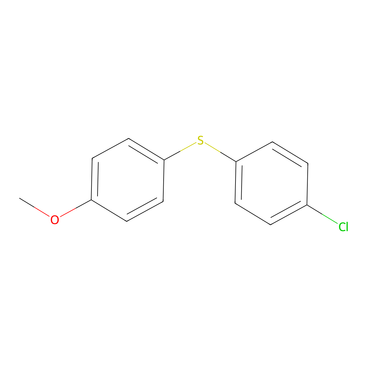 Benzene, 1-chloro-4-((4-methoxyphenyl)thio)- molecular structure, CAS 20912-69-0