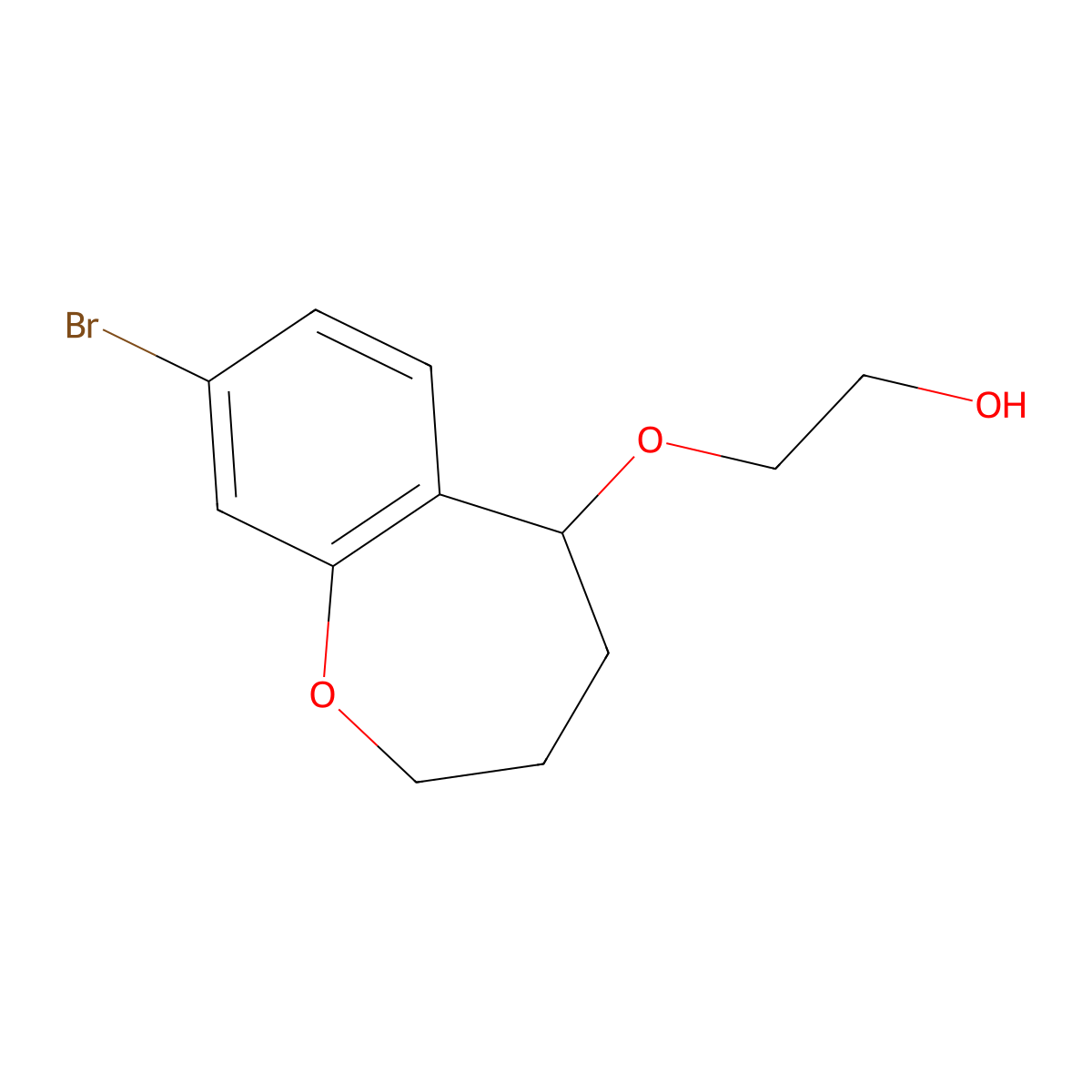 2-[(8-Bromo-2,3,4,5-tetrahydro-1-benzoxepin-5-yl)oxy]ethan-1-ol molecular structure, CAS 2091203-48-2