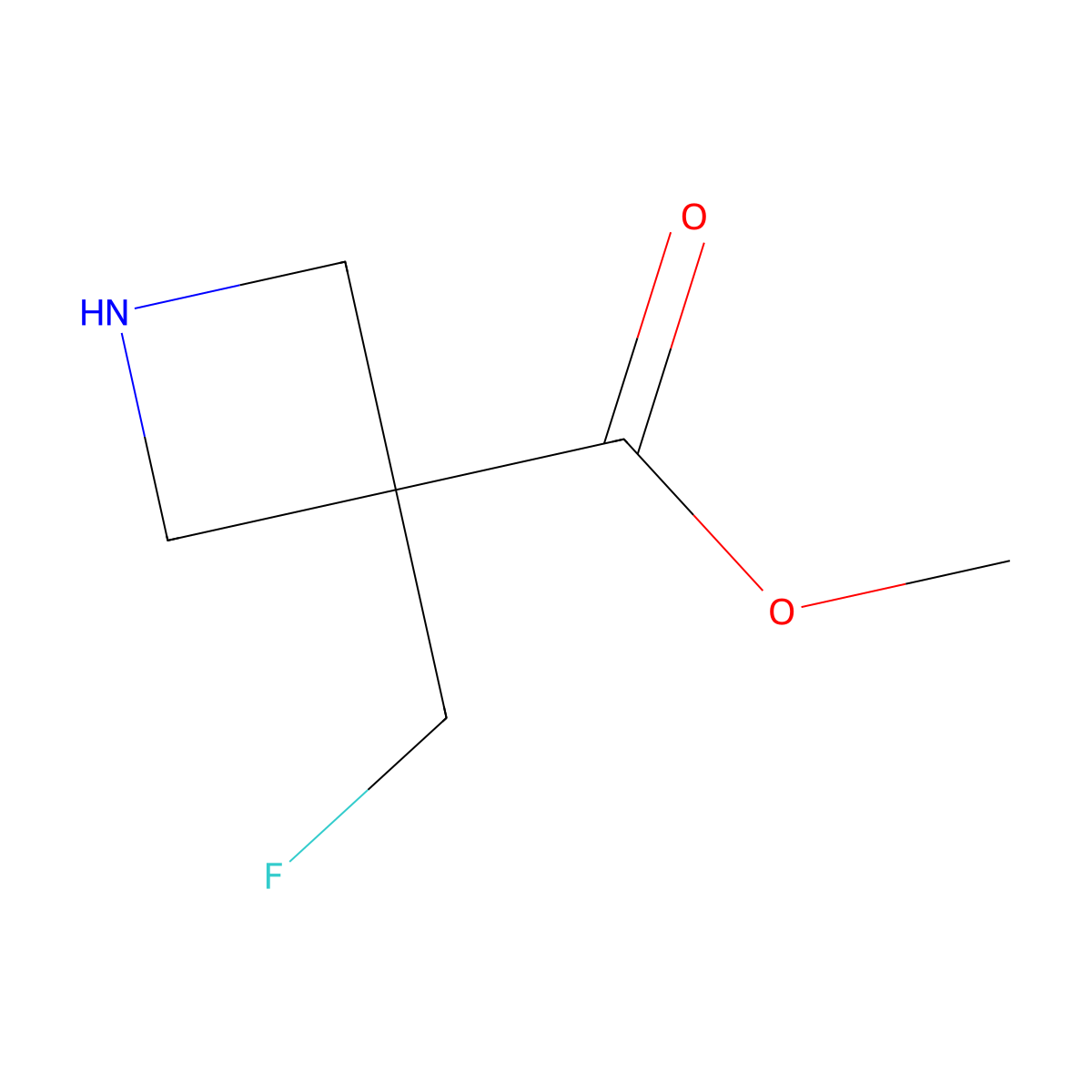 Methyl 3-(fluoromethyl)azetidine-3-carboxylate molecular structure, CAS 2091211-13-9