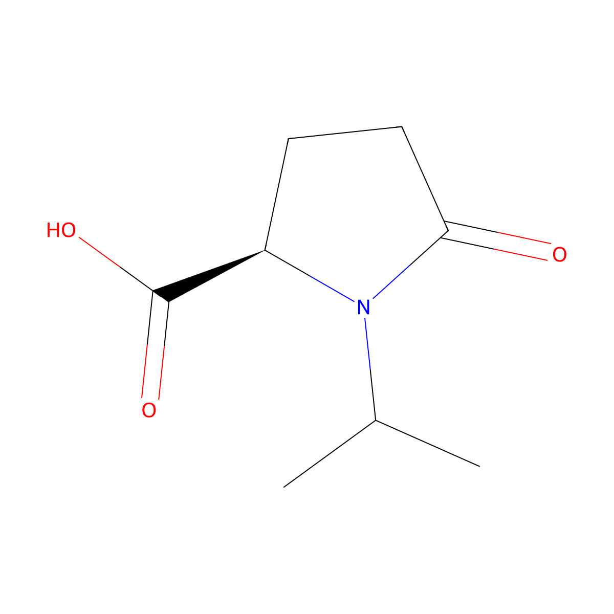 (2R)-5-Oxo-1-(propan-2-yl)pyrrolidine-2-carboxylic acid molecular structure, CAS 2091215-39-1