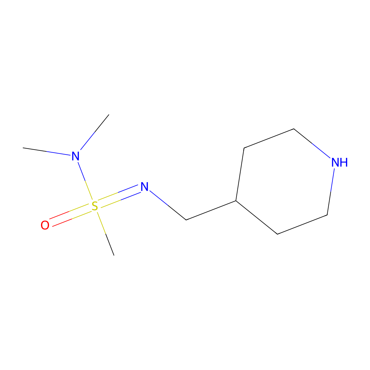 N,N-Dimethyl-N-[(piperidin-4-yl)methyl]methanesulfonoimidamide molecular structure, CAS 2091215-70-0