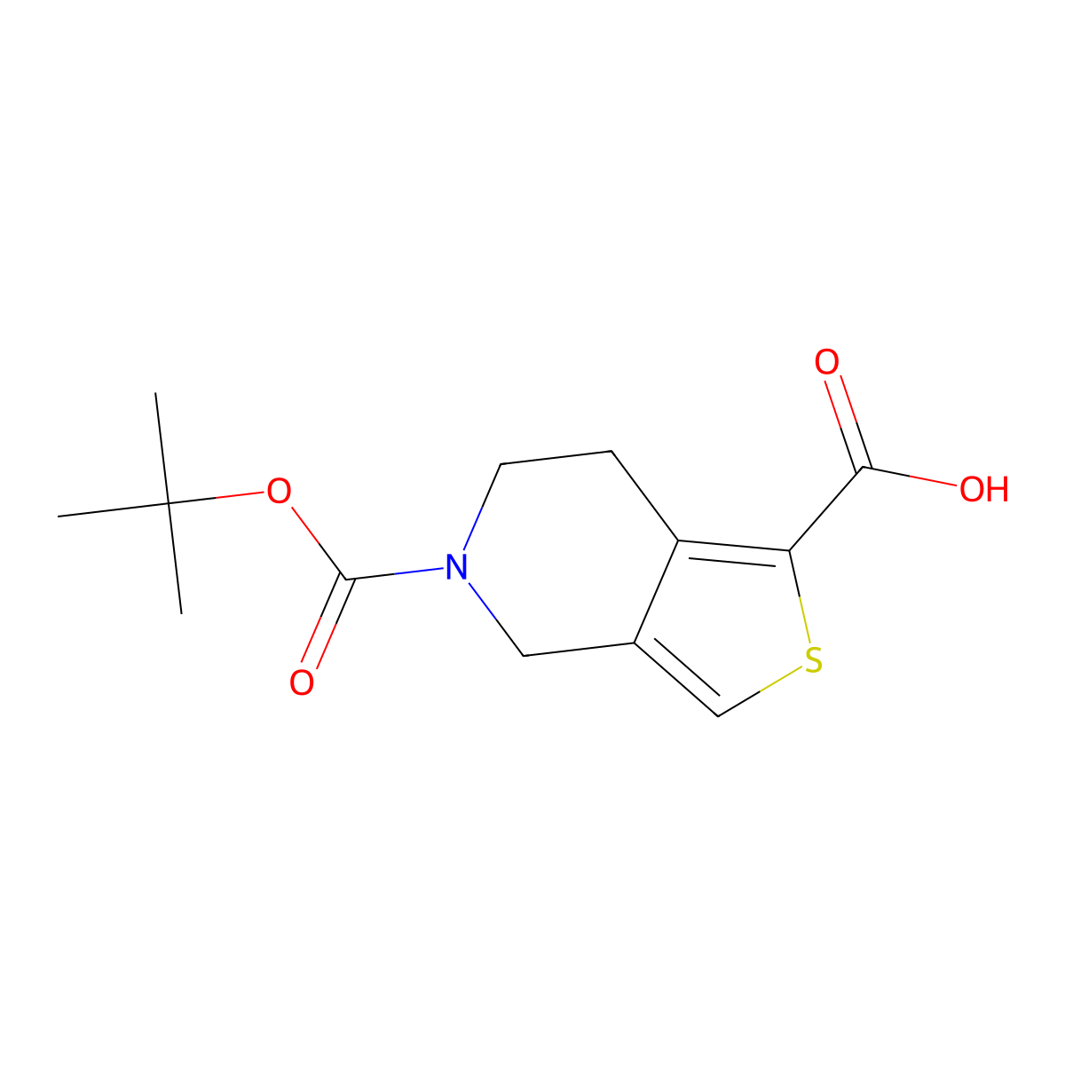 5-[(tert-butoxy)carbonyl]-4H,5H,6H,7H-thieno[3,4-c]pyridine-1-carboxylic acid molecular structure, CAS 2091215-90-4