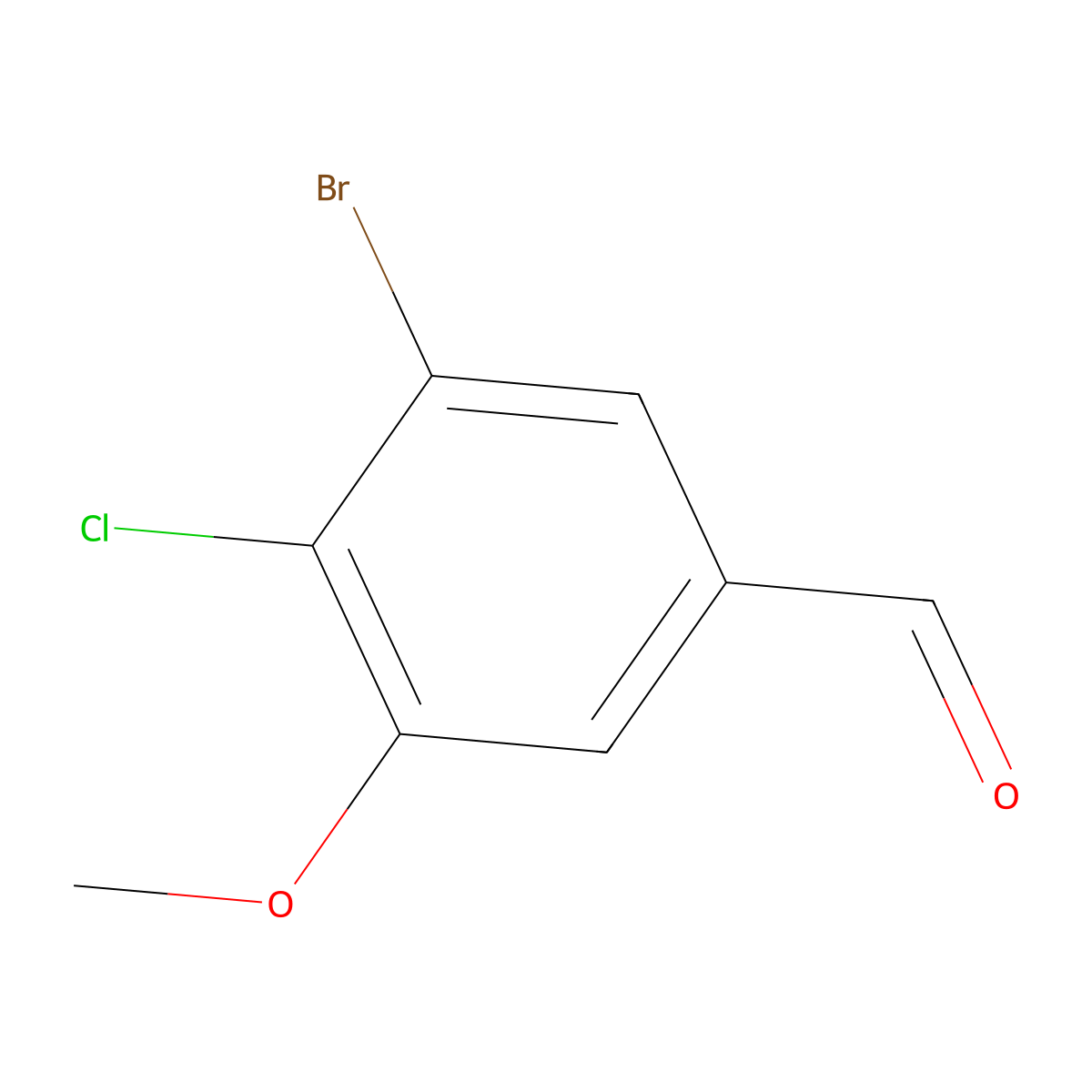 3-Bromo-4-chloro-5-methoxybenzaldehyde molecular structure, CAS 2091216-35-0