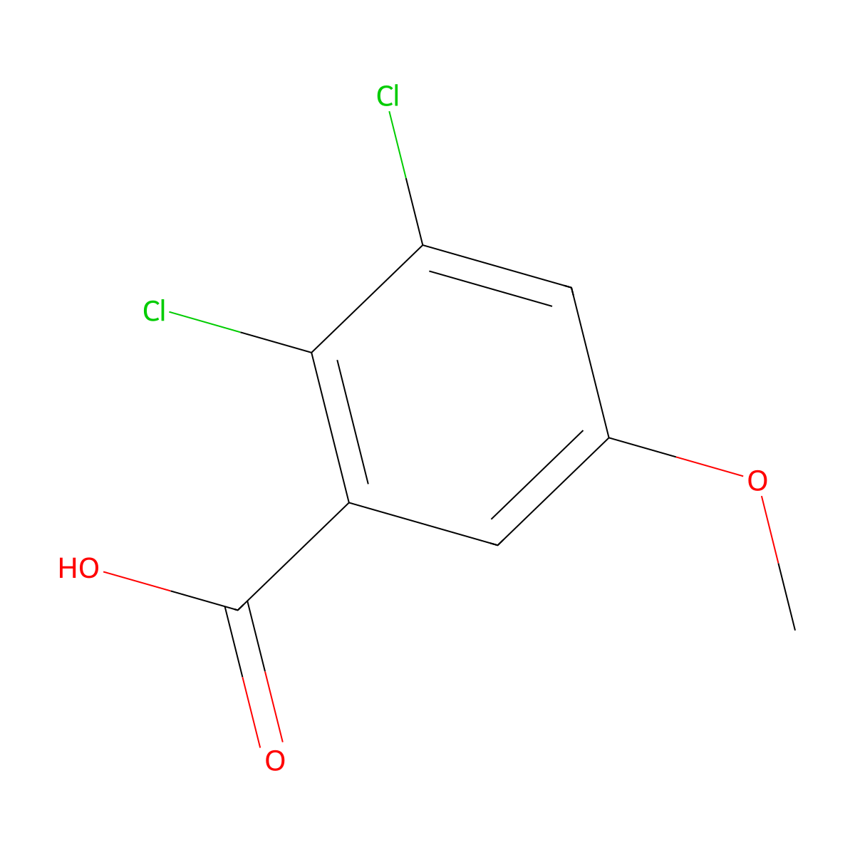 2,3-Dichloro-5-methoxybenzoic acid molecular structure, CAS 2091216-81-6