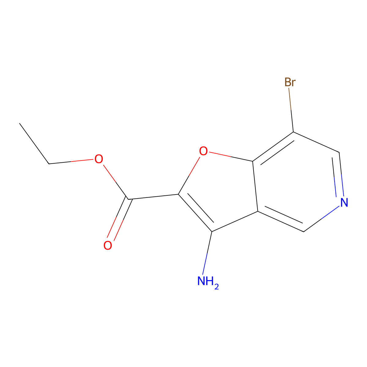 Ethyl 3-amino-7-bromofuro[3,2-c]pyridine-2-carboxylate molecular structure, CAS 2091217-61-5