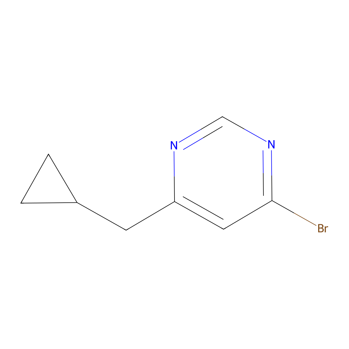 4-Bromo-6-(cyclopropylmethyl)pyrimidine molecular structure, CAS 2091217-82-0
