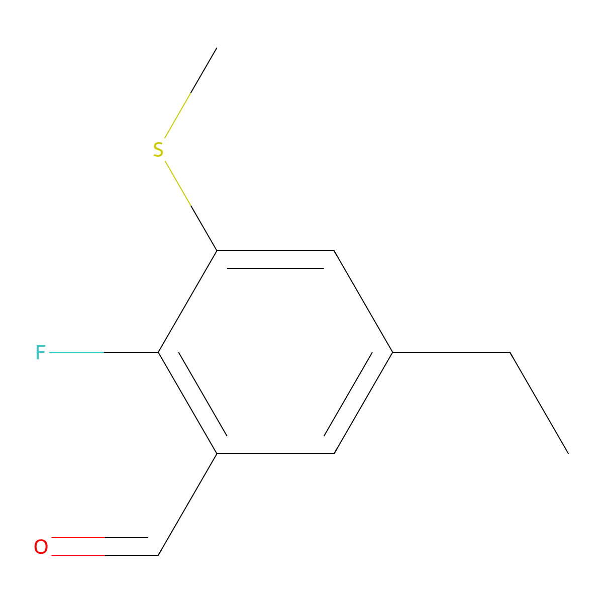 5-Ethyl-2-fluoro-3-(methylthio)benzaldehyde molecular structure, CAS 2091219-17-7