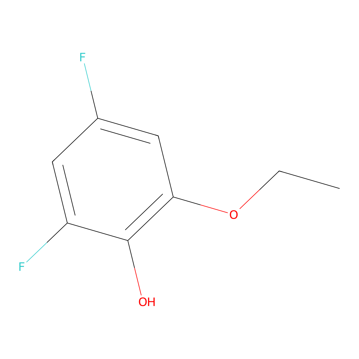 2-Ethoxy-4,6-difluorophenol molecular structure, CAS 2091219-24-6