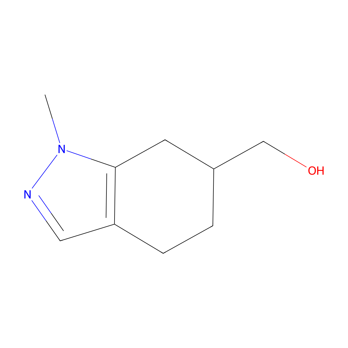 (1-methyl-4,5,6,7-tetrahydro-1H-indazol-6-yl)methanol molecular structure, CAS 2091221-84-8