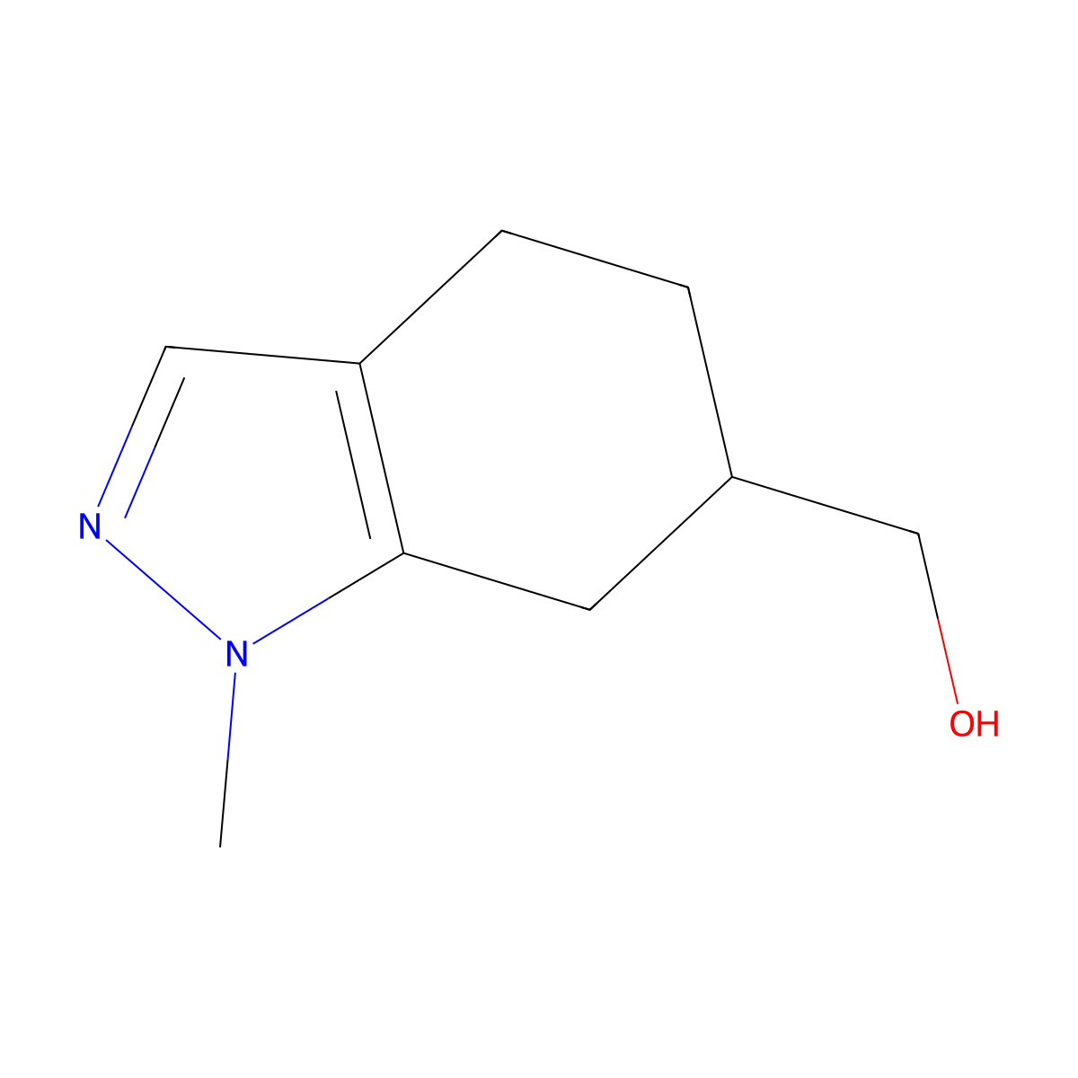 (1-methyl-4,5,6,7-tetrahydro-1H-indazol-6-yl)methanol molecular structure, CAS 2091221-84-8