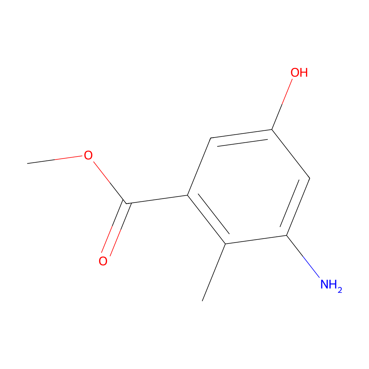 Methyl 3-amino-5-hydroxy-2-methylbenzoate molecular structure, CAS 2091226-96-7