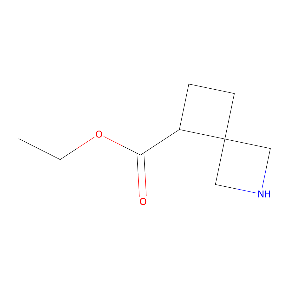 Ethyl 2-azaspiro[3.3]heptane-5-carboxylate molecular structure, CAS 2091229-11-5