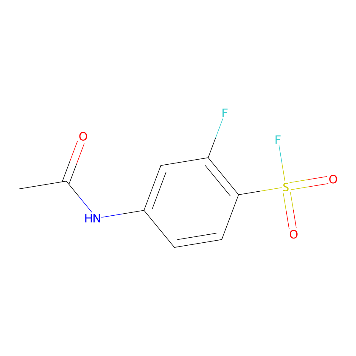 4-Acetamido-2-fluorobenzene-1-sulfonyl fluoride molecular structure, CAS 2091240-26-3