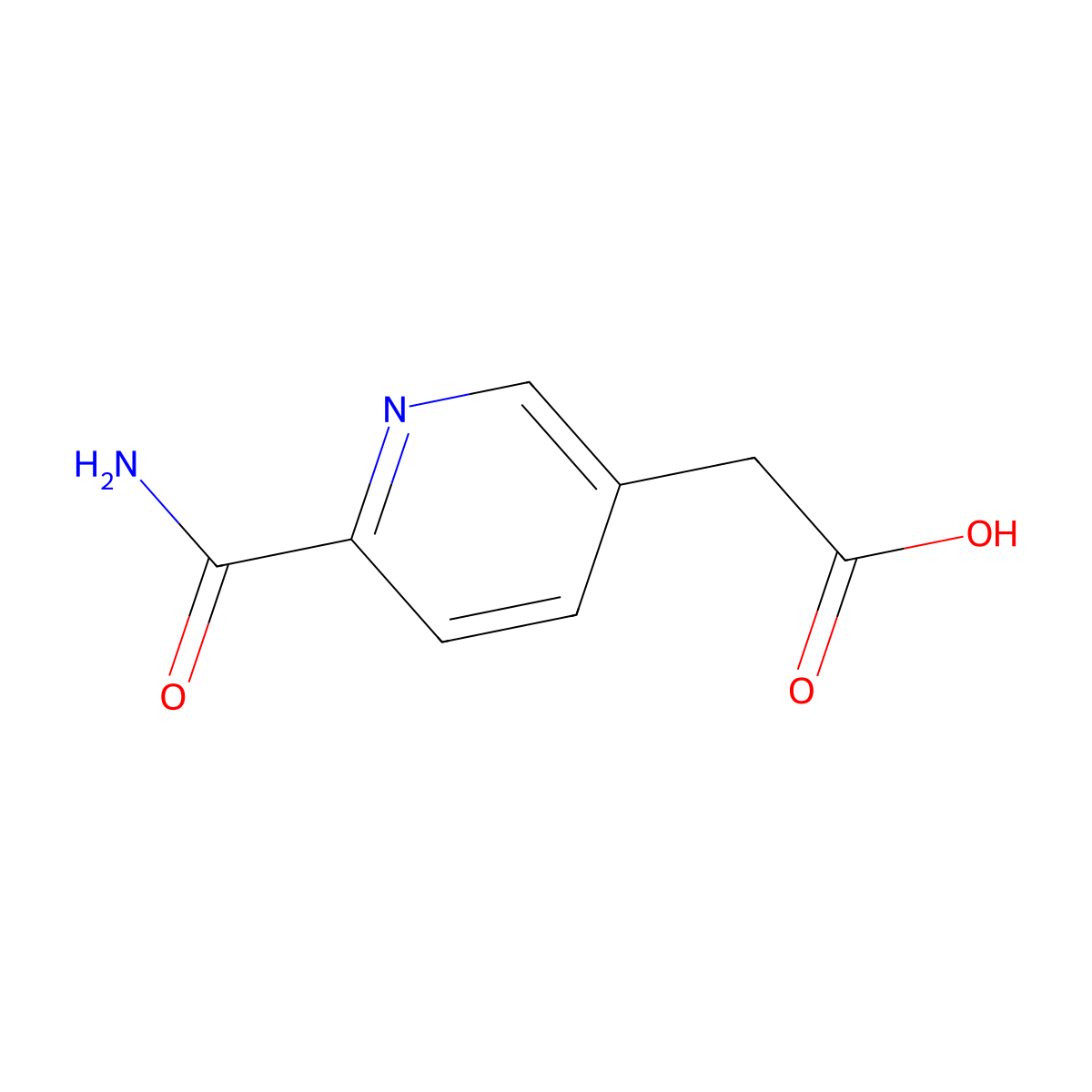 2-(6-Carbamoylpyridin-3-yl)acetic acid molecular structure, CAS 2091244-29-8