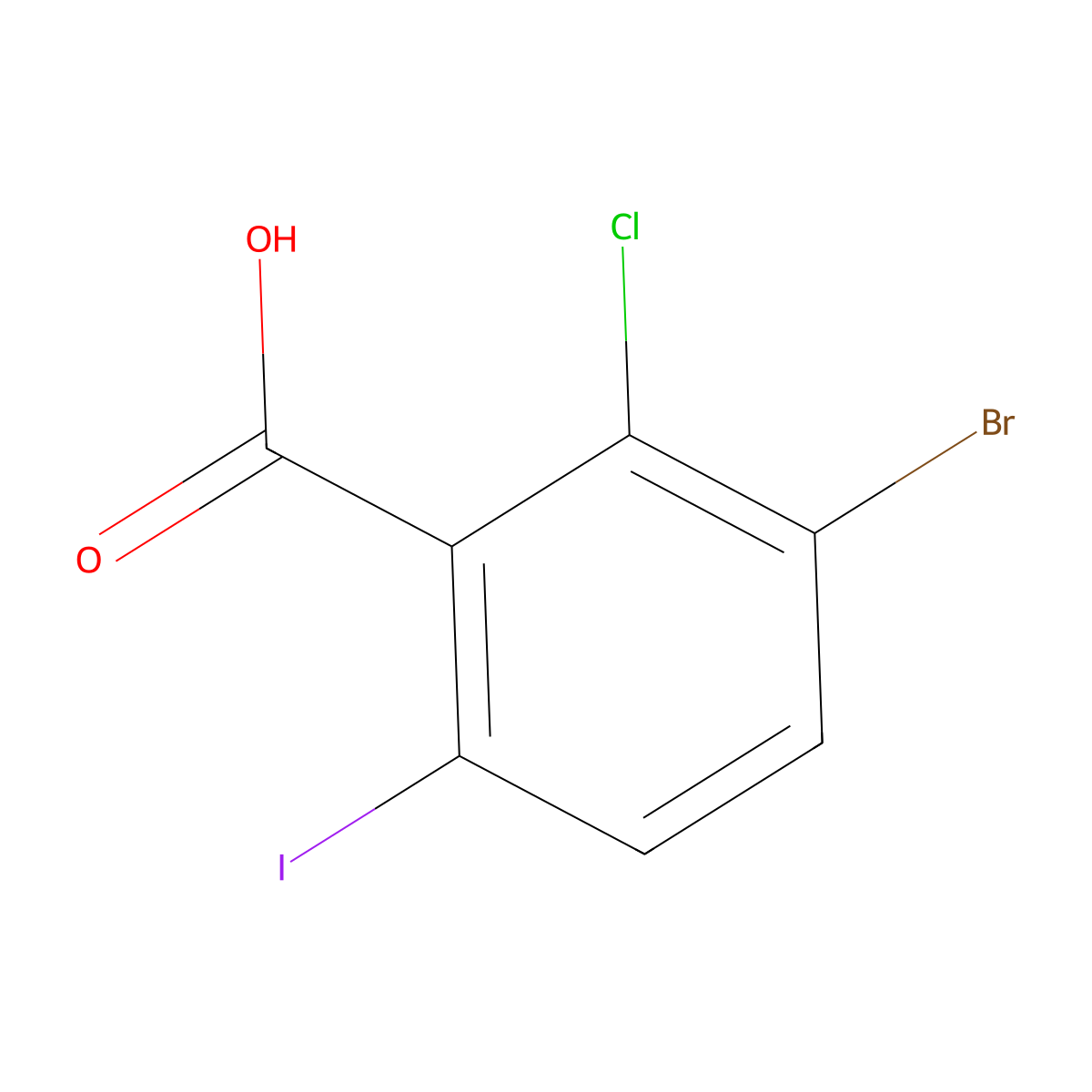 3-Bromo-2-chloro-6-iodobenzoic acid molecular structure, CAS 2091247-87-7