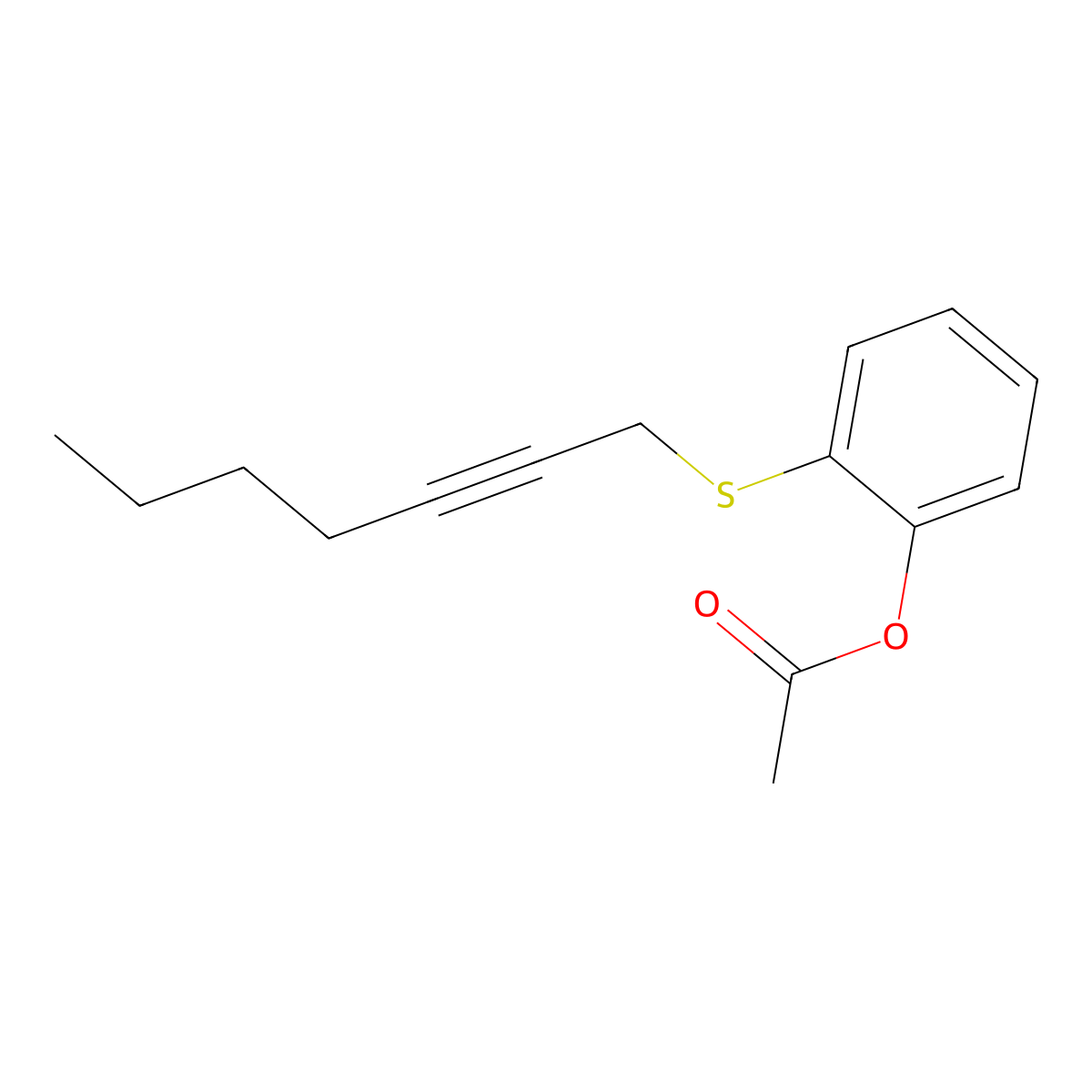 2-(2-Heptynylthio)-phenol acetate molecular structure, CAS 209125-28-0