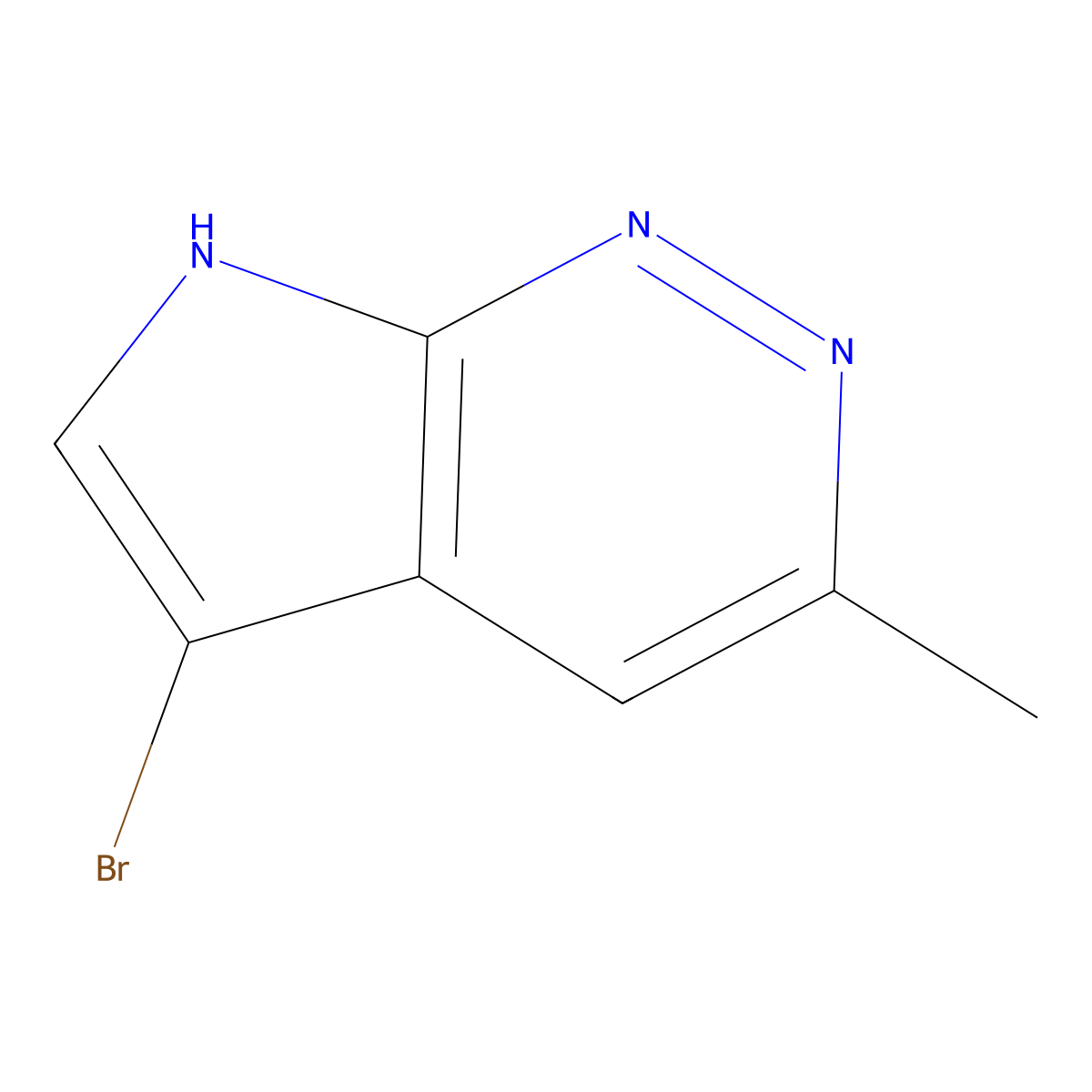 5-bromo-3-methyl-7H-pyrrolo[2,3-c]pyridazine molecular structure, CAS 2091250-58-5
