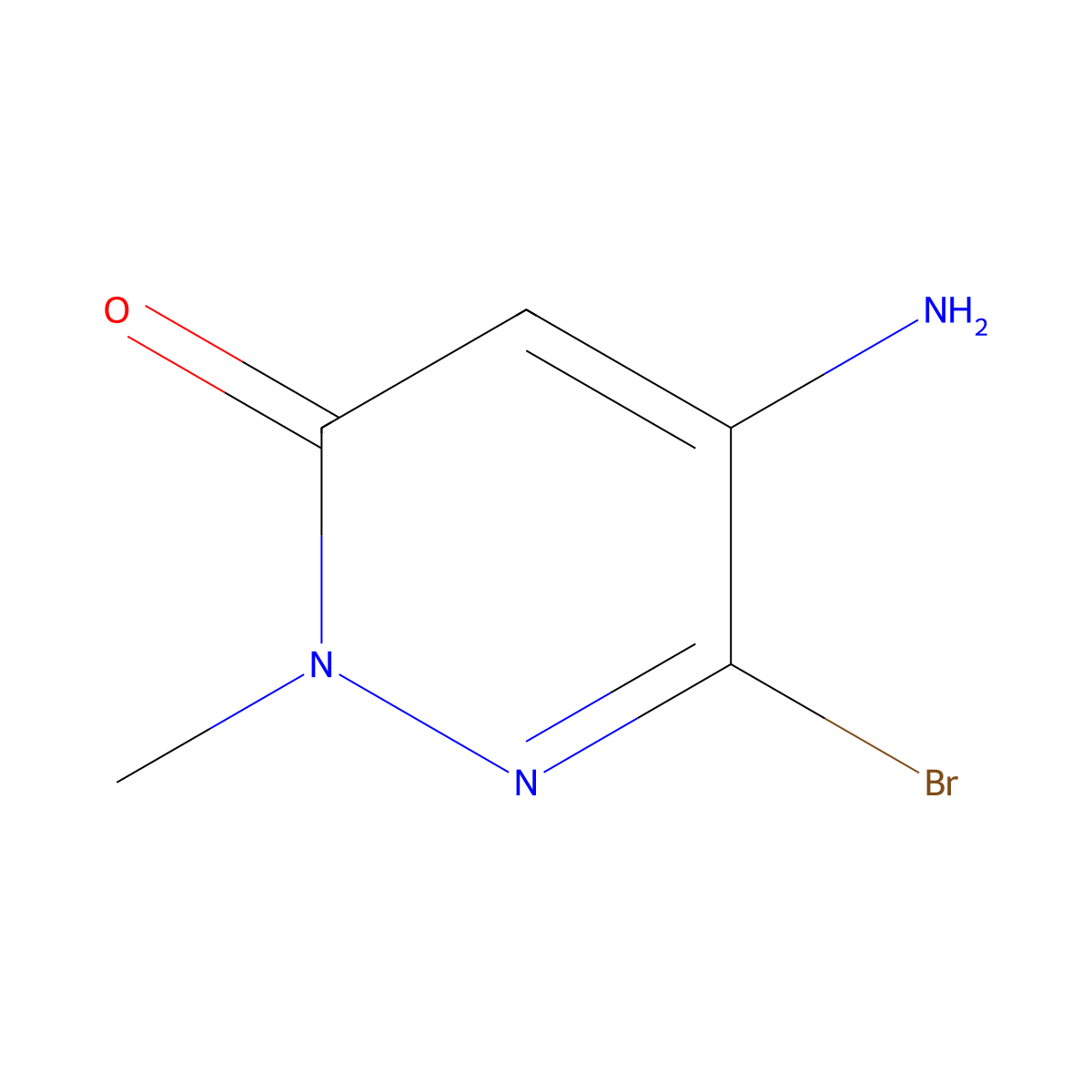 5-Amino-6-bromo-2-methyl-2H-pyridazin-3-one molecular structure, CAS 2091250-68-7