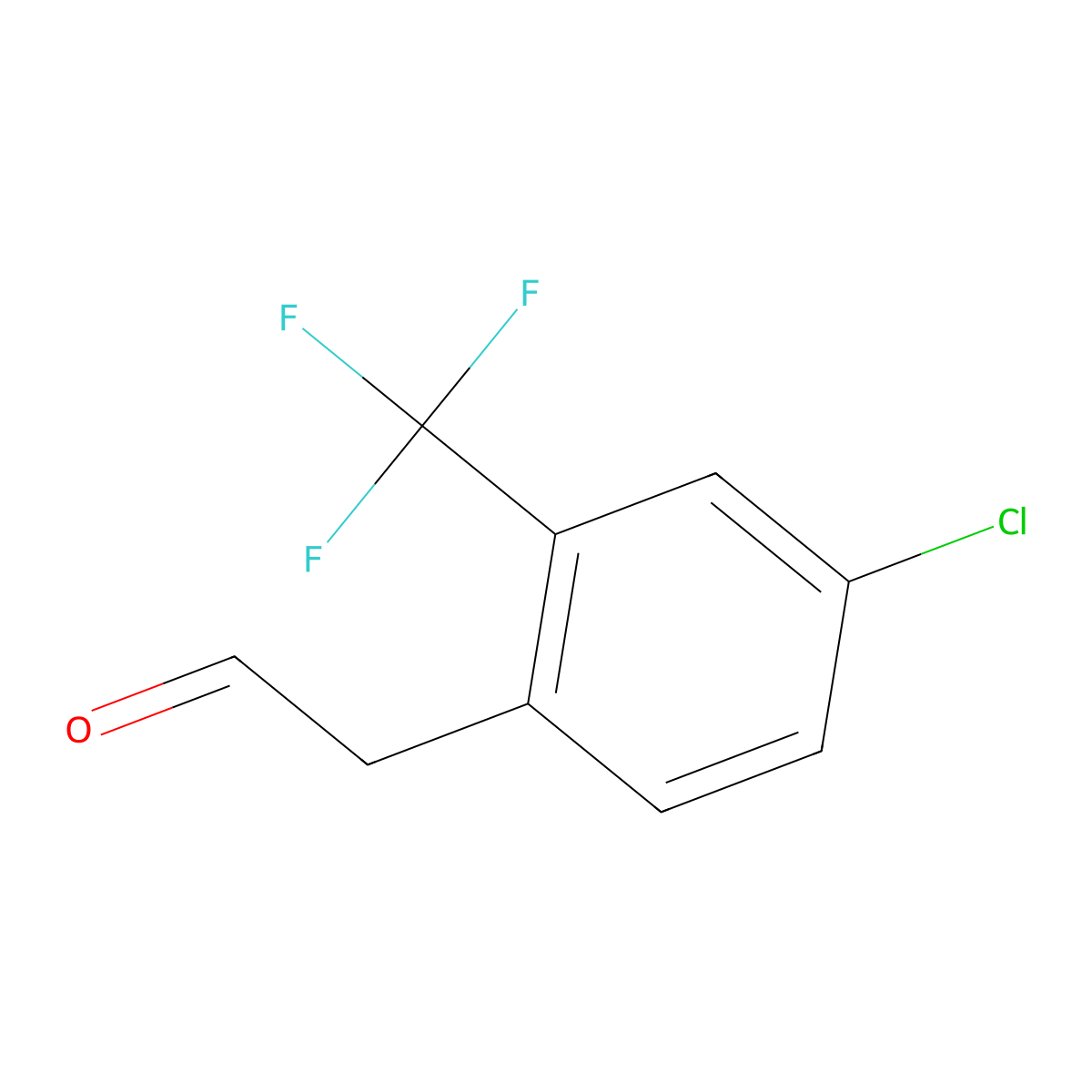 2-[4-Chloro-2-(trifluoromethyl)phenyl]acetaldehyde molecular structure, CAS 2091251-62-4