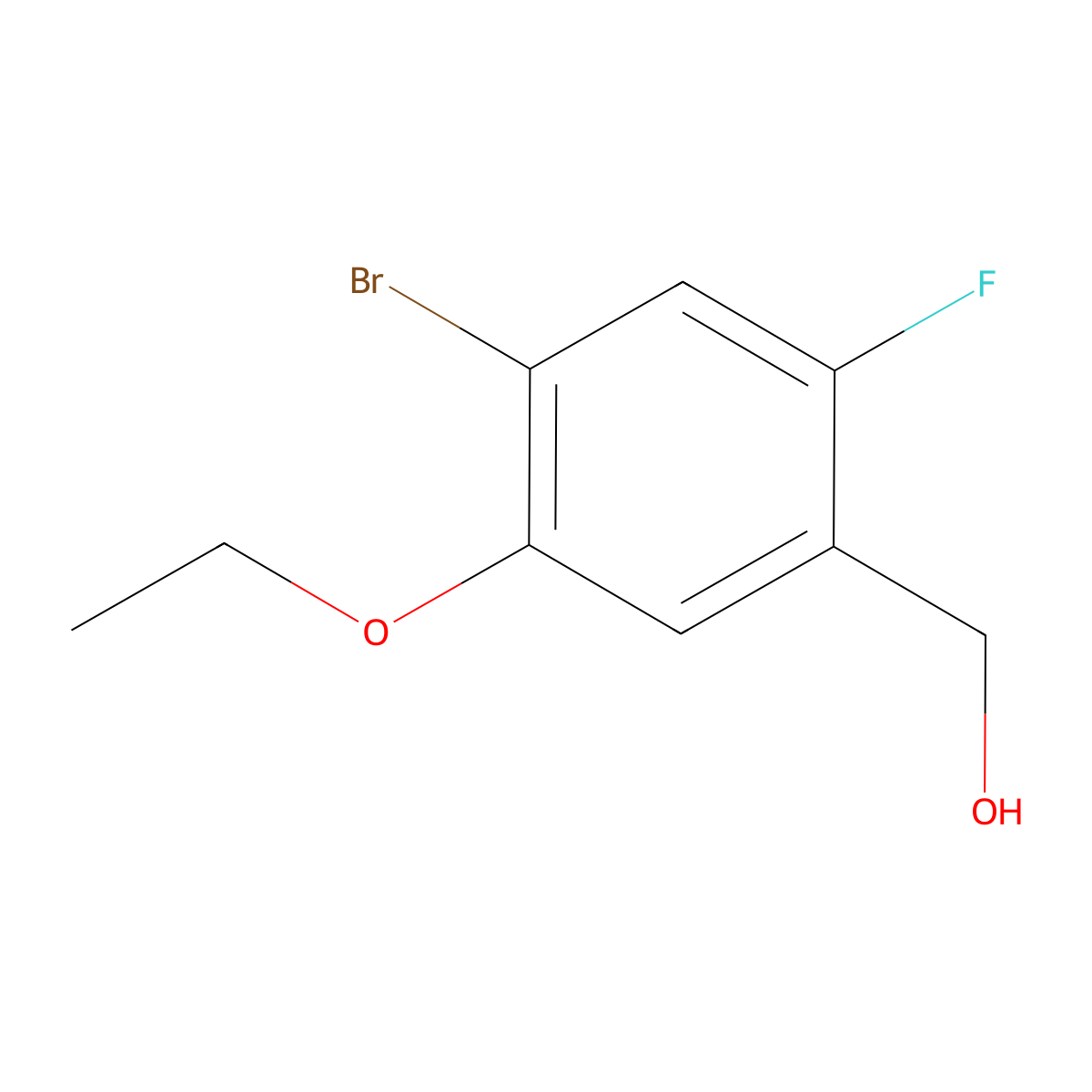 (4-Bromo-5-ethoxy-2-fluorophenyl)methanol molecular structure, CAS 2091251-87-3