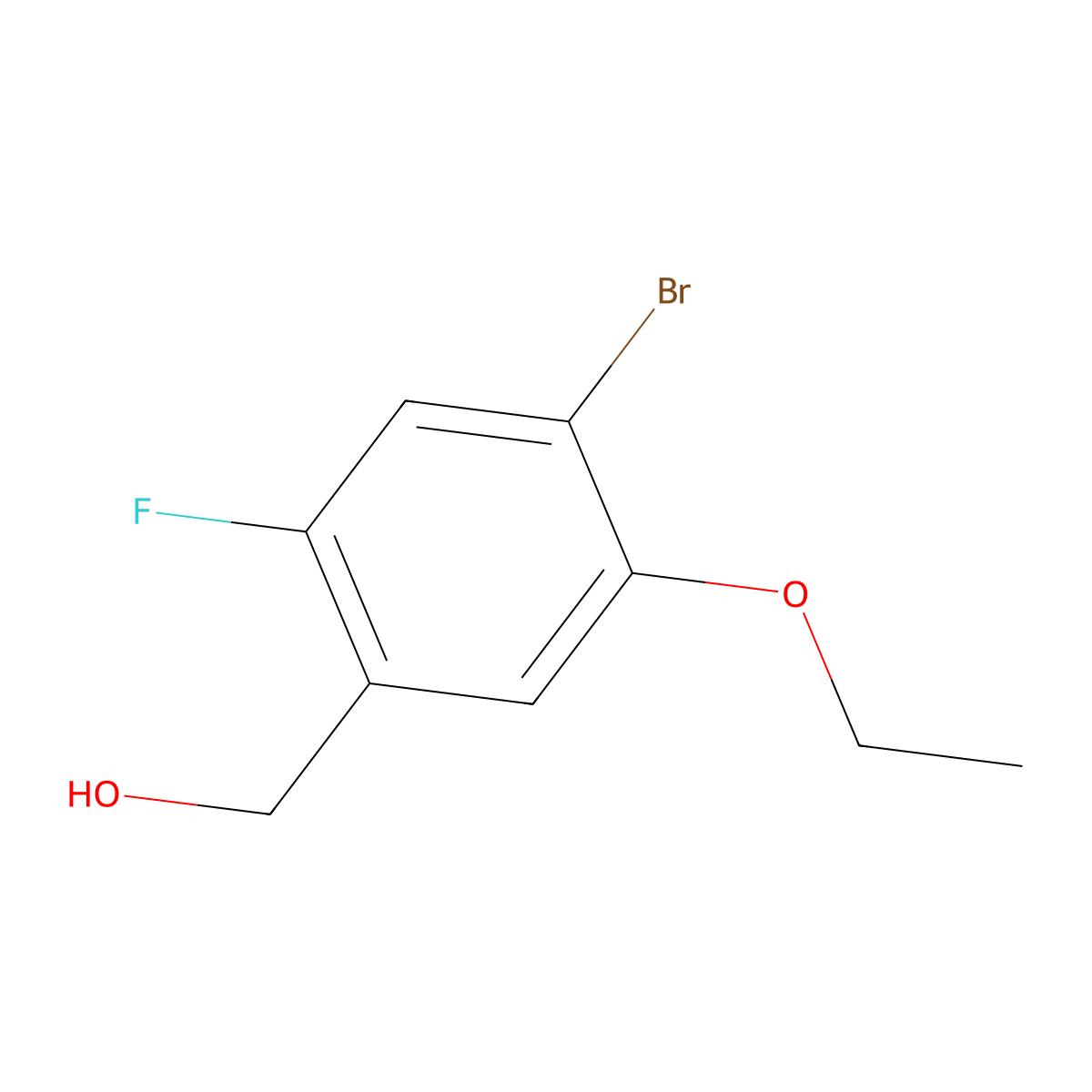 (4-Bromo-5-ethoxy-2-fluorophenyl)methanol molecular structure, CAS 2091251-87-3