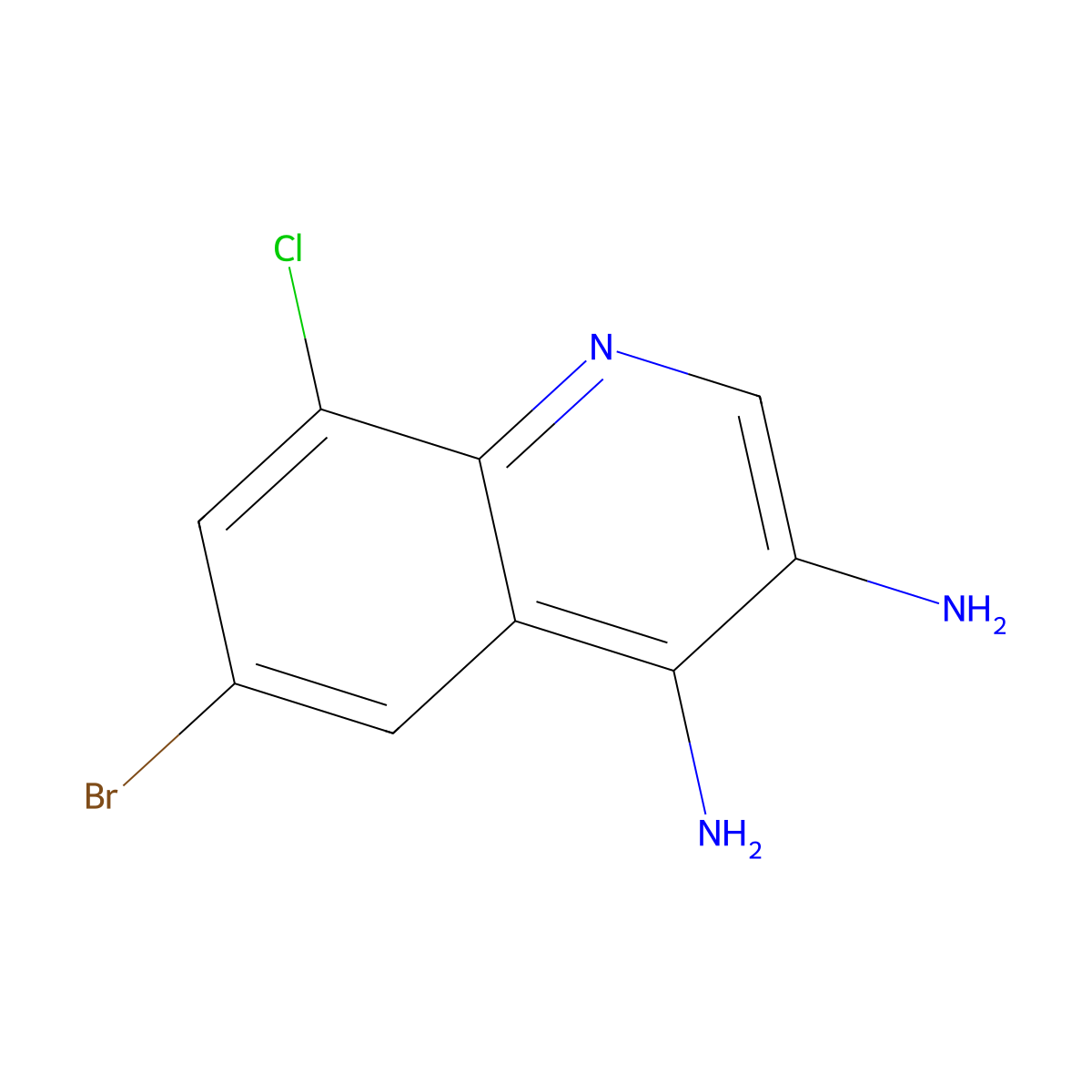 6-Bromo-8-chloroquinoline-3,4-diamine molecular structure, CAS 2091252-02-5