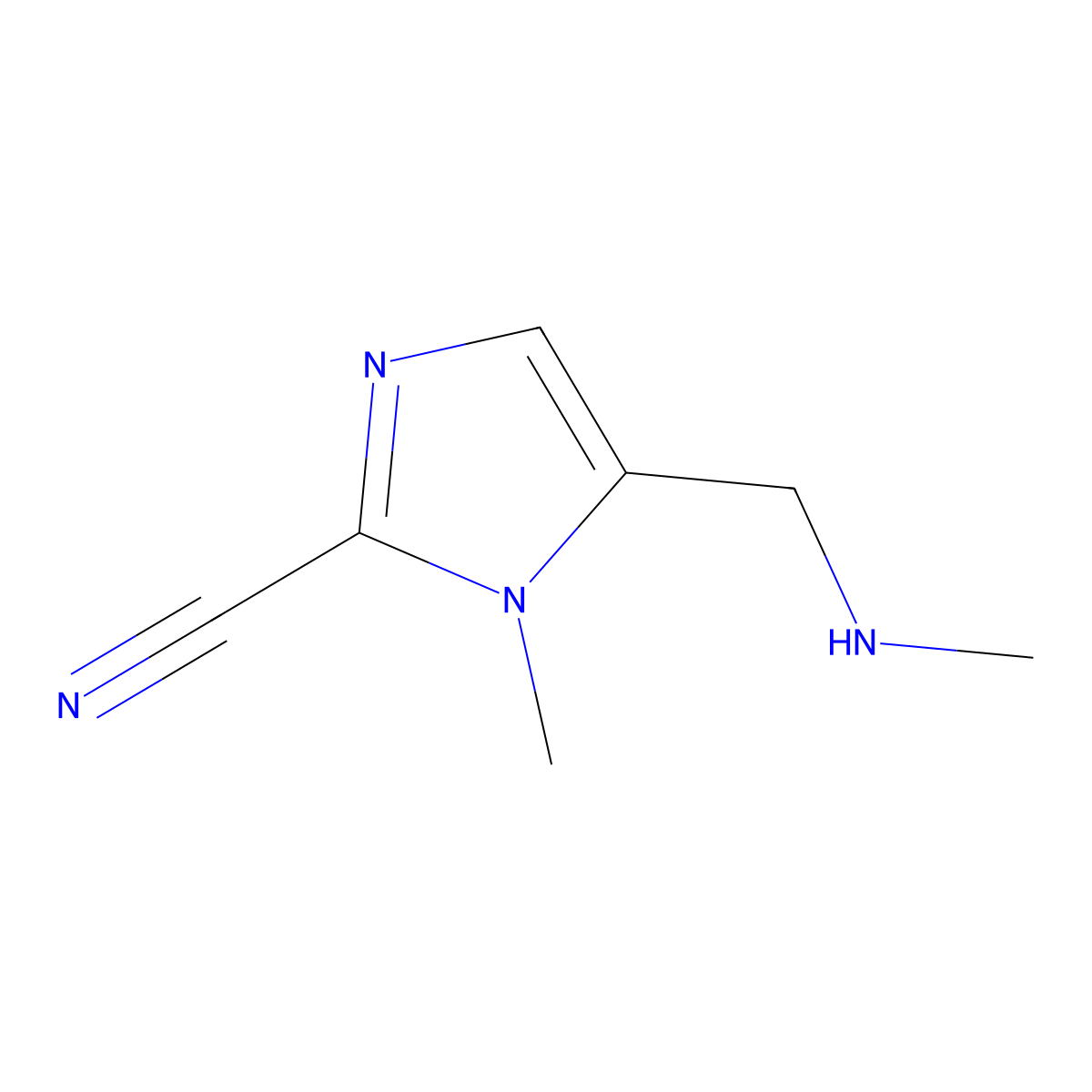 1-Methyl-5-[(methylamino)methyl]-1H-imidazole-2-carbonitrile molecular structure, CAS 2091257-98-4