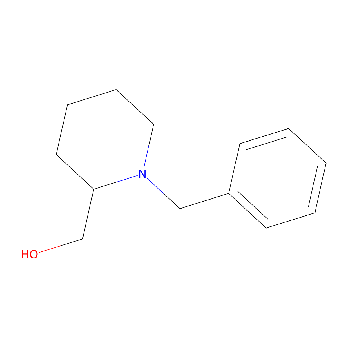 (1-Benzylpiperidin-2-yl)methanol molecular structure, CAS 209126-90-9
