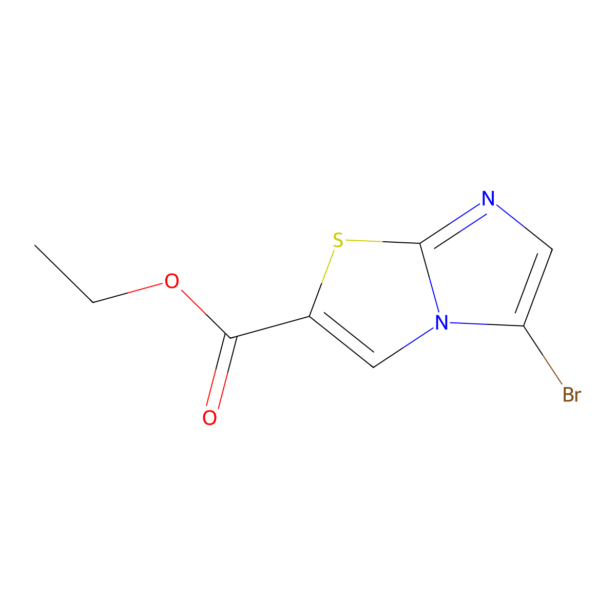 Ethyl 5-bromoimidazo[2,1-b][1,3]thiazole-2-carboxylate molecular structure, CAS 2091263-00-0