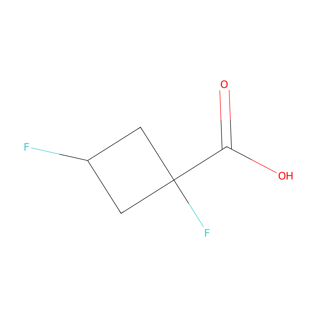 1,3-Difluorocyclobutane-1-carboxylic acid molecular structure, CAS 2091263-77-1