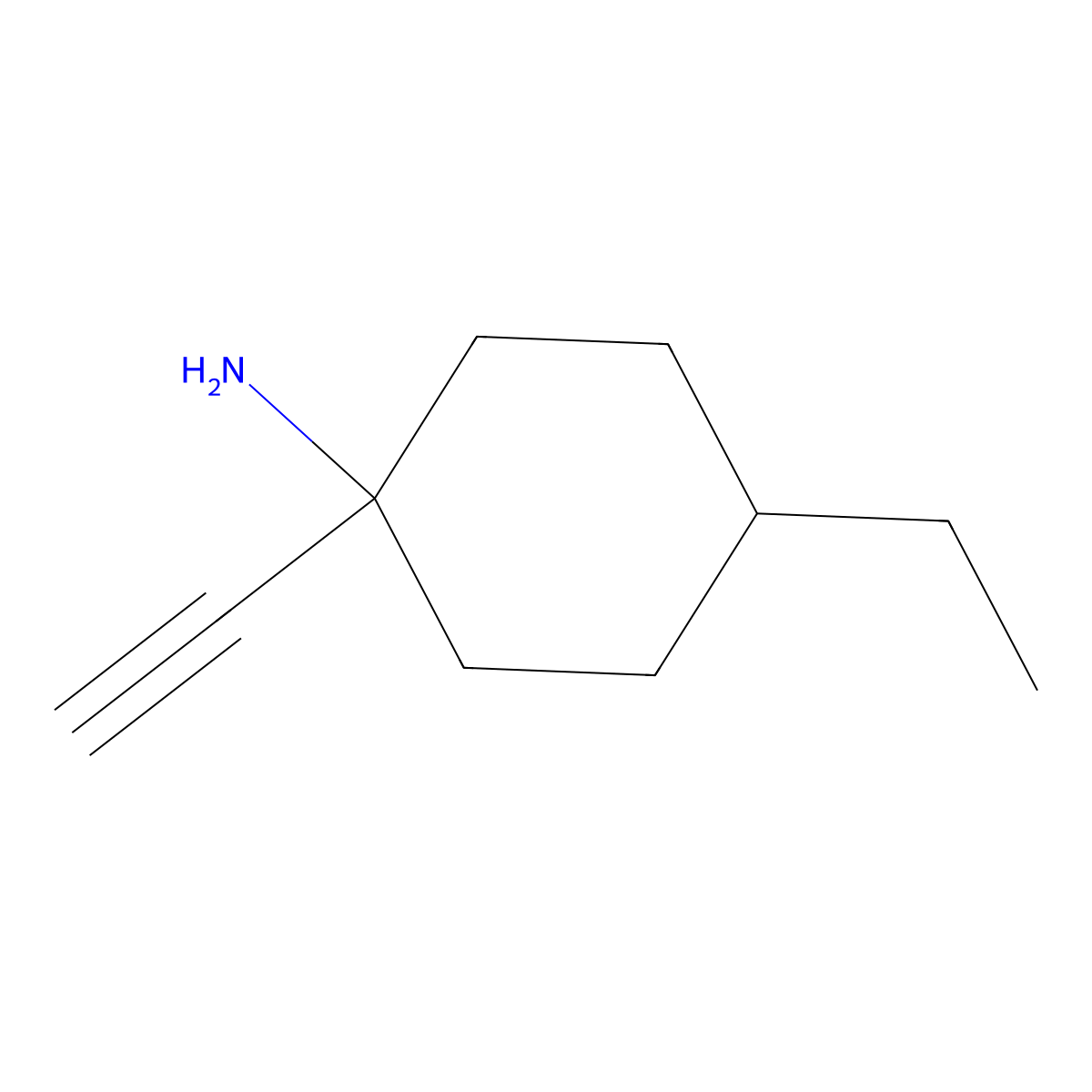 4-Ethyl-1-ethynylcyclohexan-1-amine molecular structure, CAS 2091264-82-1