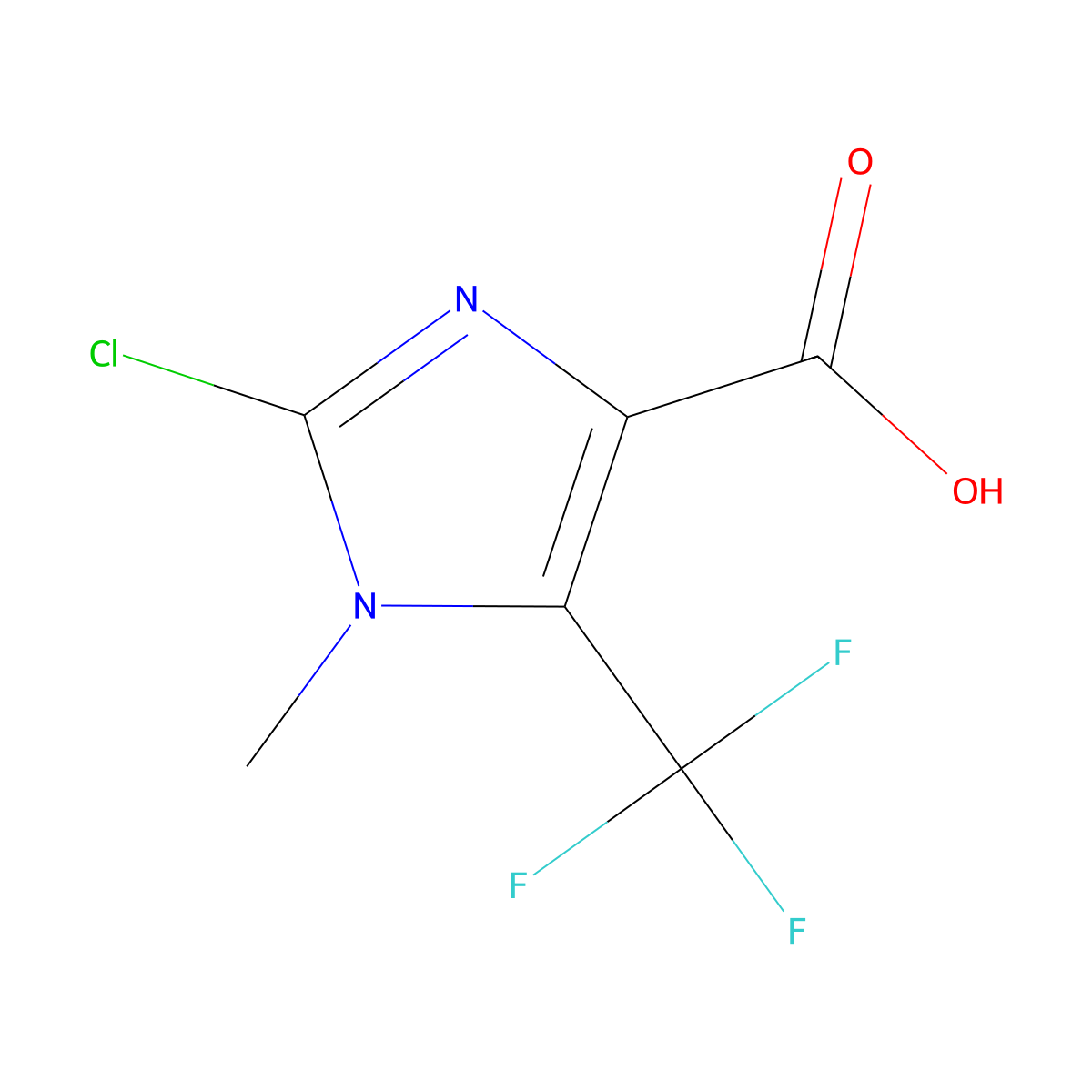 2-Chloro-1-methyl-5-(trifluoromethyl)-1H-imidazole-4-carboxylic acid molecular structure, CAS 2091265-77-7