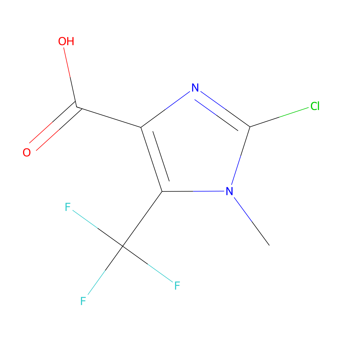 2-Chloro-1-methyl-5-(trifluoromethyl)-1H-imidazole-4-carboxylic acid molecular structure, CAS 2091265-77-7