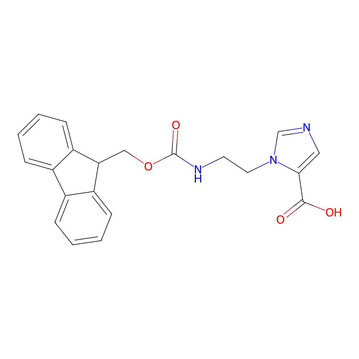 1-[2-({[(9H-fluoren-9-yl)methoxy]carbonyl}amino)ethyl]-1H-imidazole-5-carboxylic acid molecular structure, CAS 2091267-83-1
