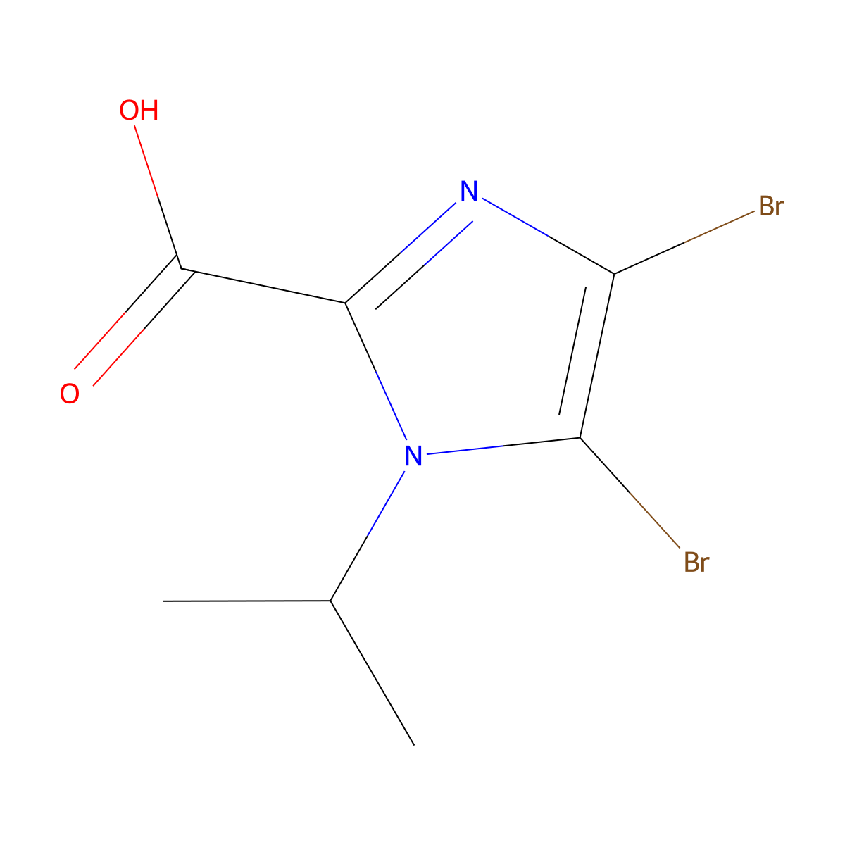 4,5-Dibromo-1-(propan-2-yl)-1H-imidazole-2-carboxylic acid molecular structure, CAS 2091268-73-2