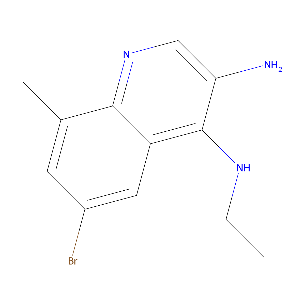 6-Bromo-N4-ethyl-8-methylquinoline-3,4-diamine molecular structure, CAS 2091268-81-2