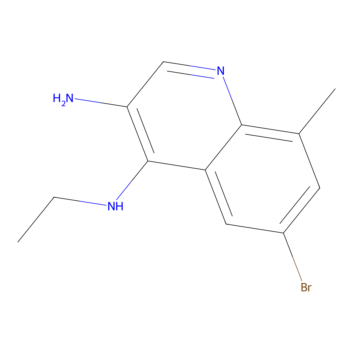 6-Bromo-N4-ethyl-8-methylquinoline-3,4-diamine molecular structure, CAS 2091268-81-2