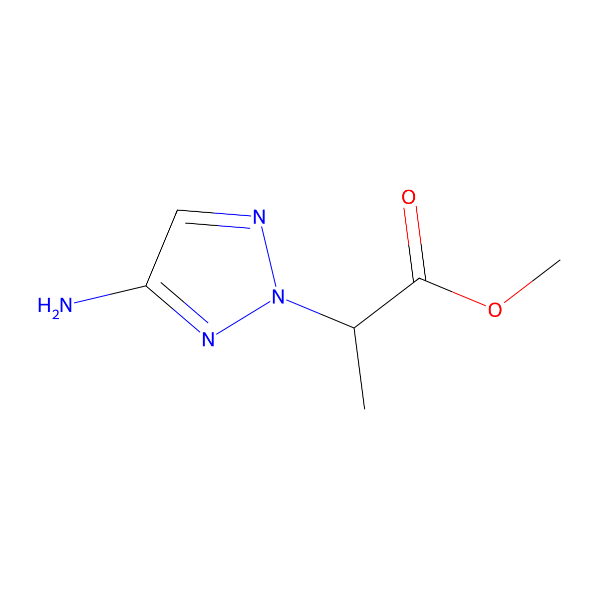 Methyl 2-(4-amino-2H-1,2,3-triazol-2-yl)propanoate molecular structure, CAS 2091269-01-9