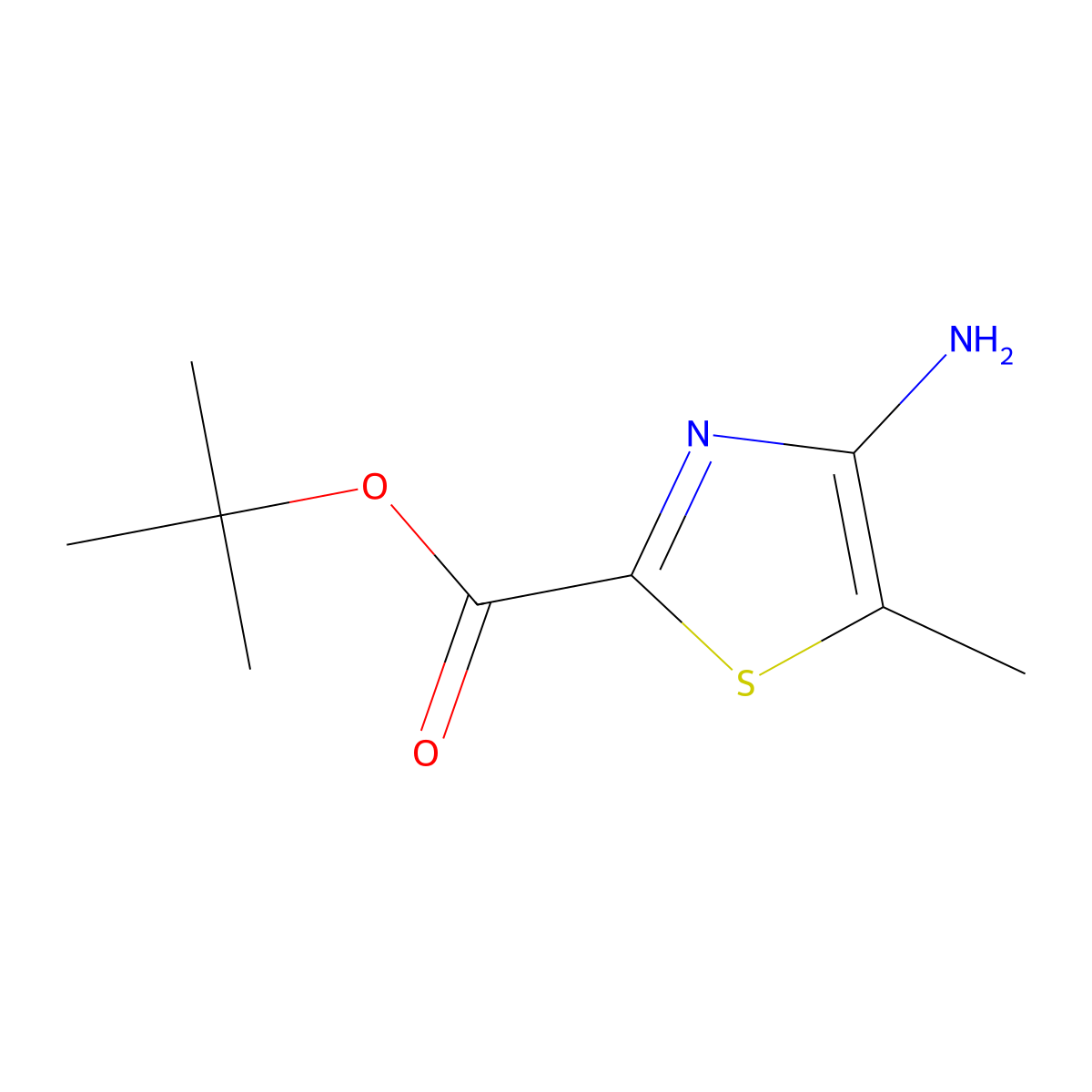 tert-Butyl 4-amino-5-methyl-1,3-thiazole-2-carboxylate molecular structure, CAS 2091269-09-7