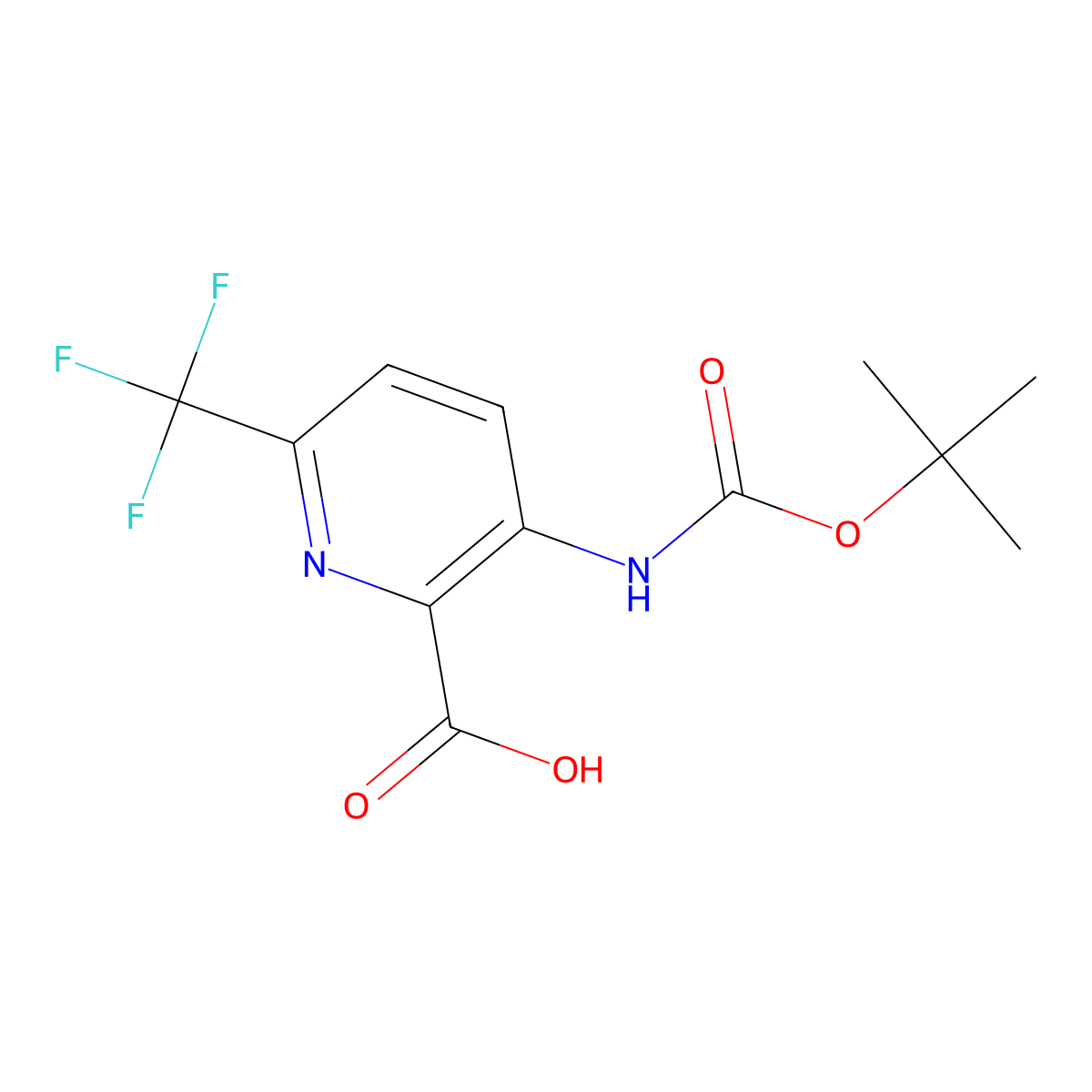 3-{[(Tert-butoxy)carbonyl]amino}-6-(trifluoromethyl)pyridine-2-carboxylic acid molecular structure, CAS 2091269-21-3