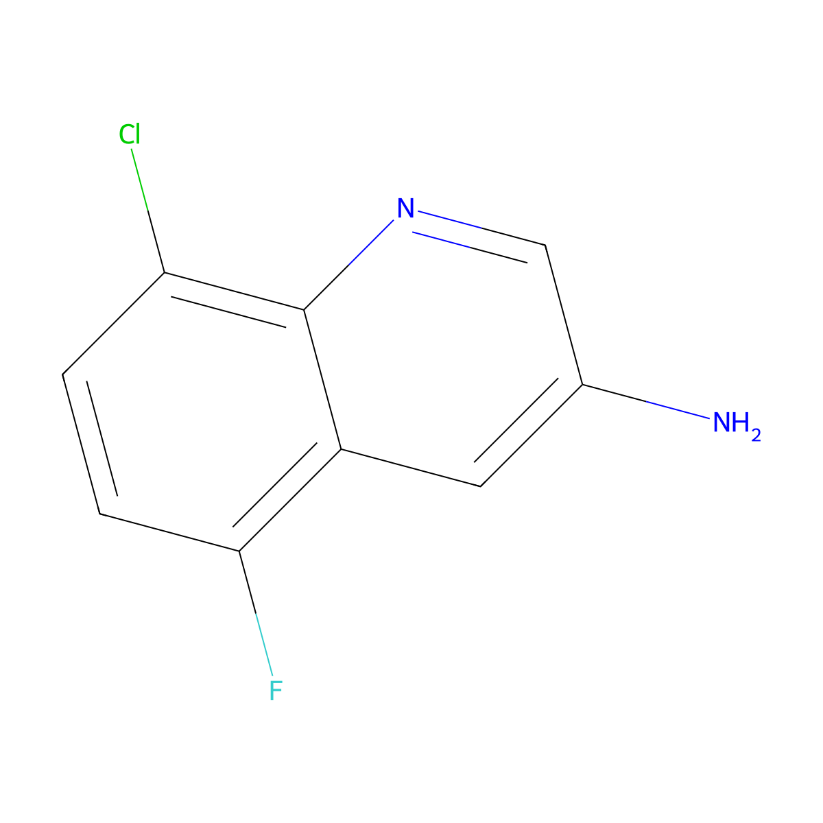 8-Chloro-5-fluoroquinolin-3-amine molecular structure, CAS 2091269-54-2